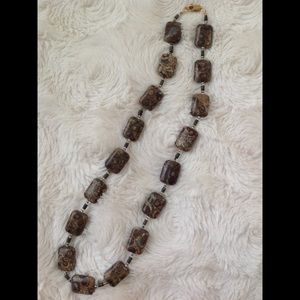 20" Leopard Jasper necklace